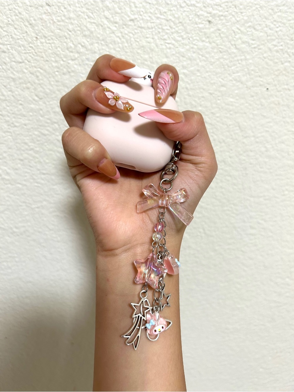 My melody Hello Kitty handmade pink Keychain Charm Anime Kawaii Japanese cartoon